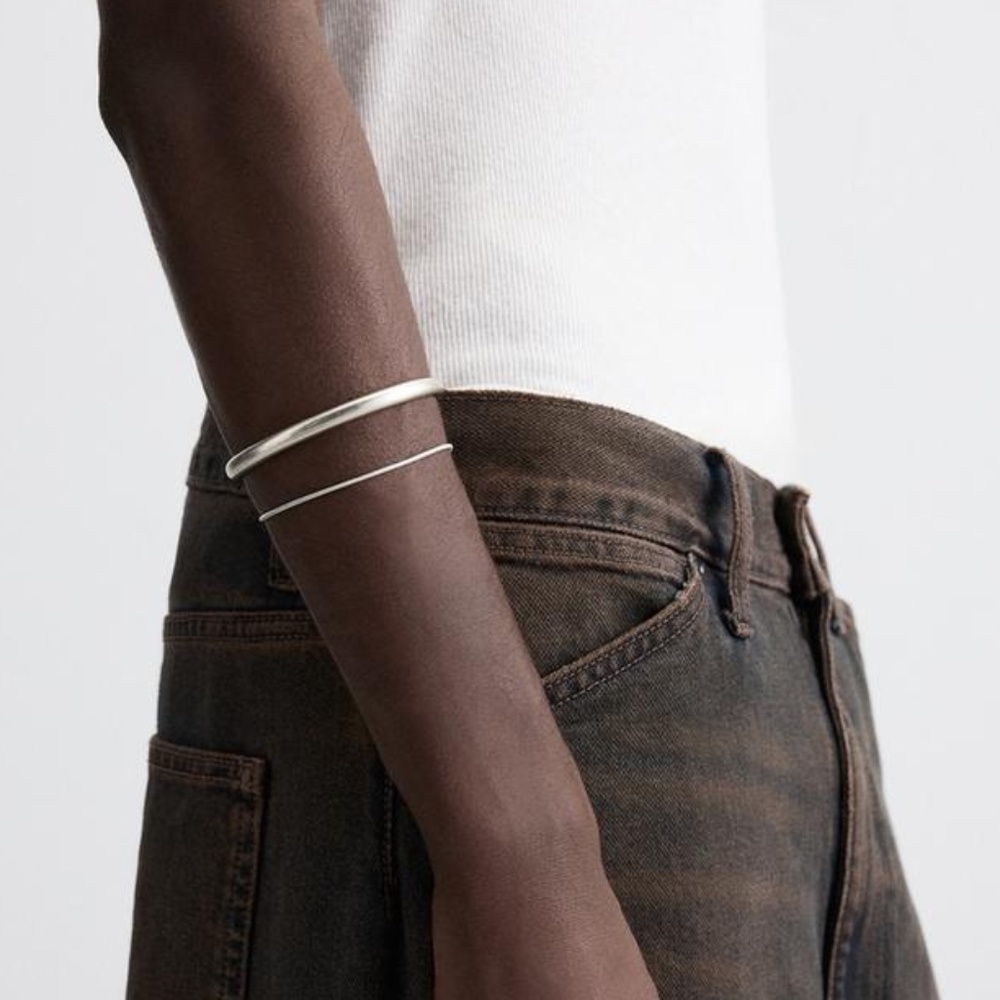 NWT Zara 2 Pack Silver Plated Metal Bracelets